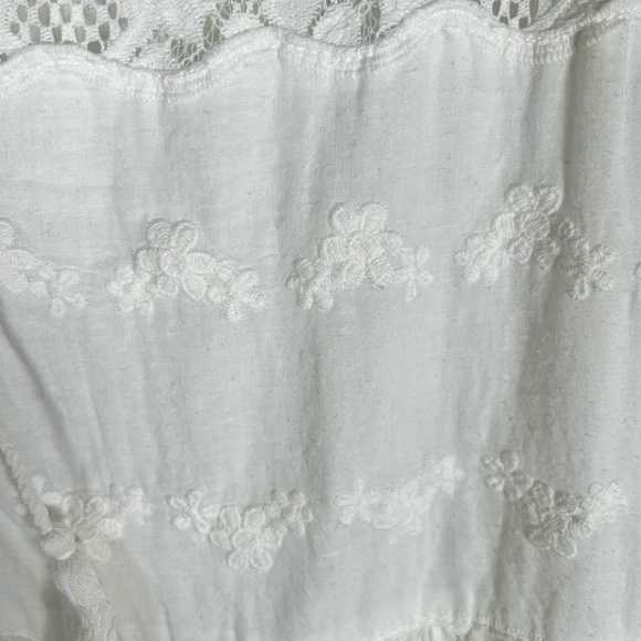 Impressions Lace Tiered Bohemian Cottagecore Babydoll White Top 2X Top - Picture 6 of 12